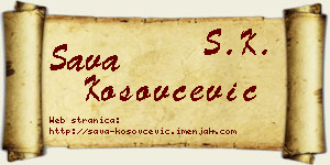 Sava Kosovčević vizit kartica